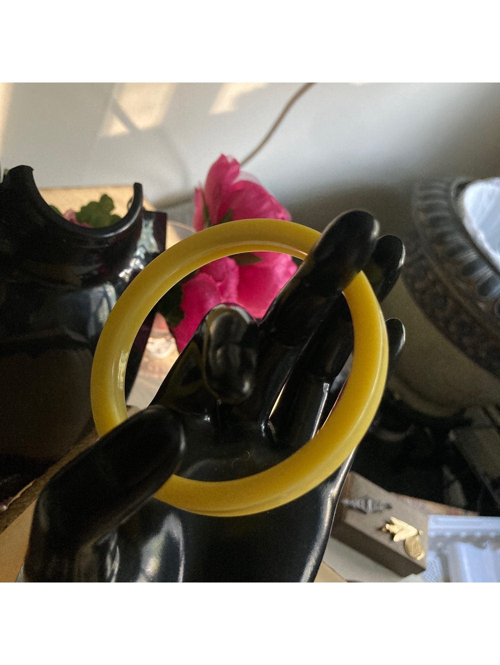 Vintage Yellow Bakelite Bangle Bracelet